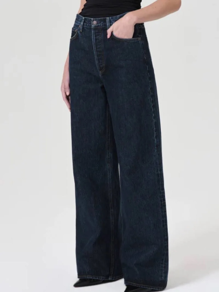 Agolde Dame No Cuff In Pendulum Color High Rise Wide Leg Cotton Jeans 32x32 Nwt